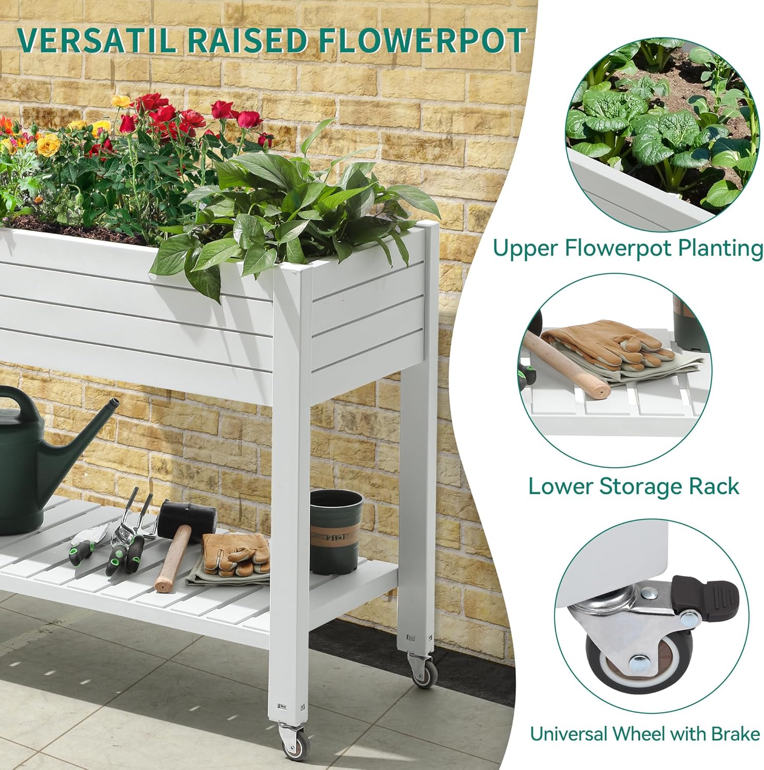 Elevated Garden Bed with Legs  - Garden Storage Box ulasan dan harga